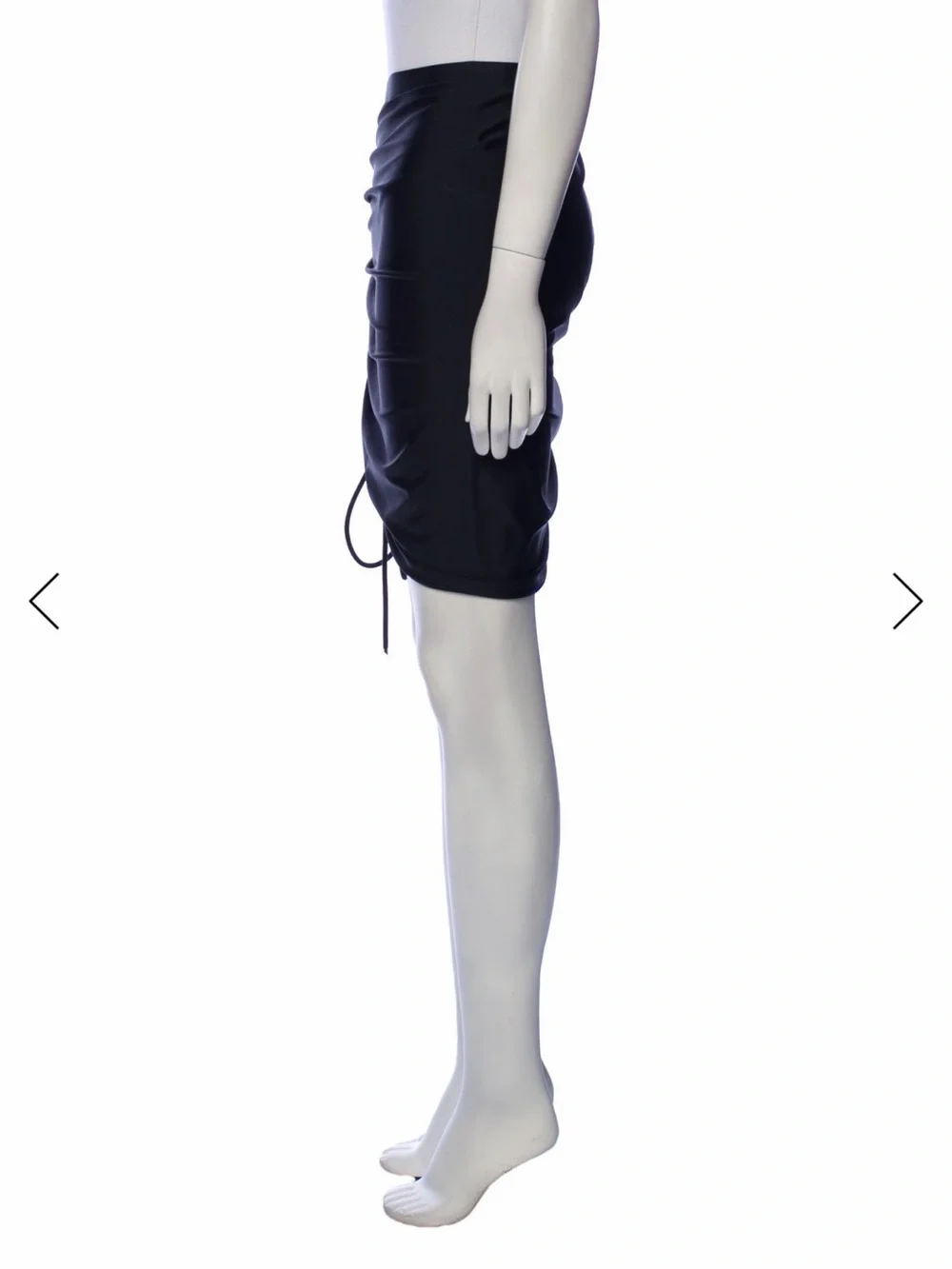 Balenciaga Black Ruched Side-Drawstring Mini Skirt